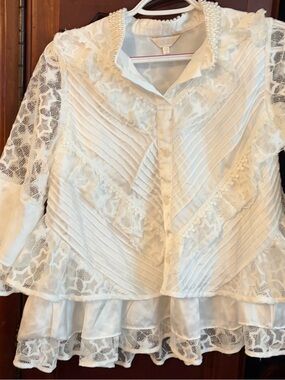Organza and Lace tiered blouse or top